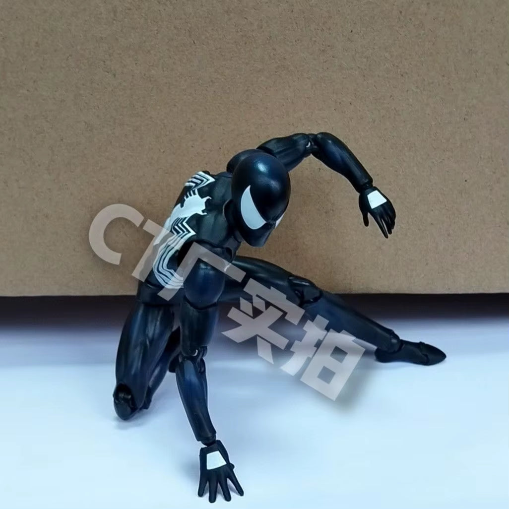 CT 1/12 the Amazing Spider-Man MAFEX 147 S.H.Figuarts Spider Man Venom Symbiotic Black Suit Anime Action Figures 6" Model Toy