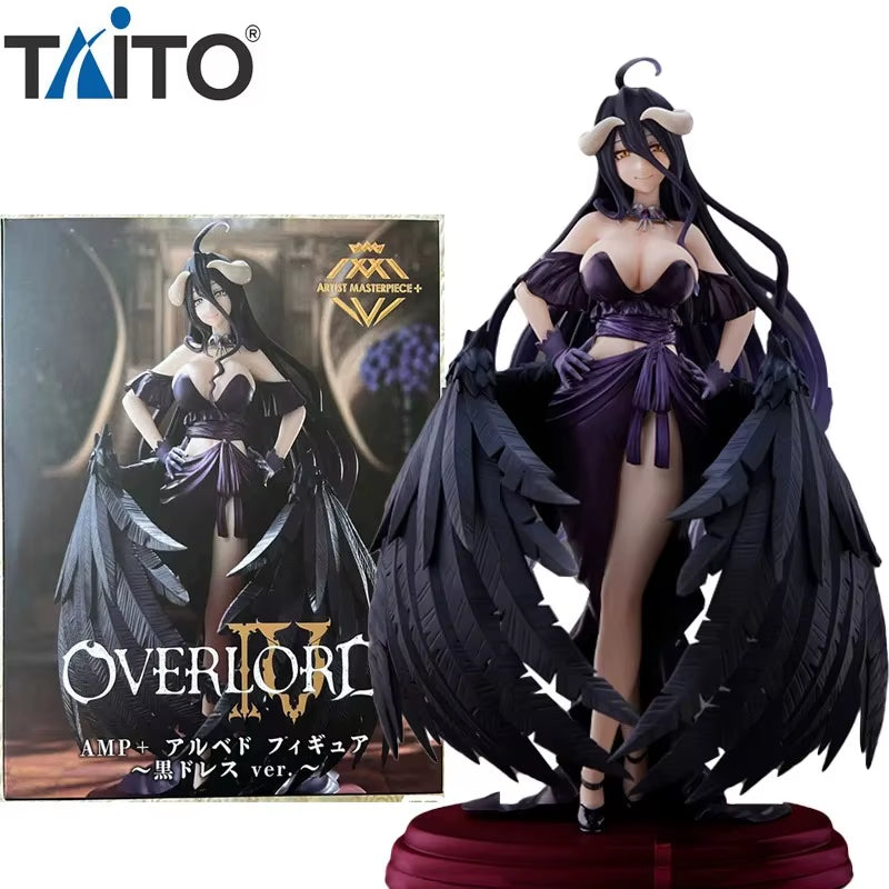 Taito Original AMP OVERLORD IV Albedo Black Dress Ver. 20CM PVC Anime Action Figures Model Collection Ornament Toys