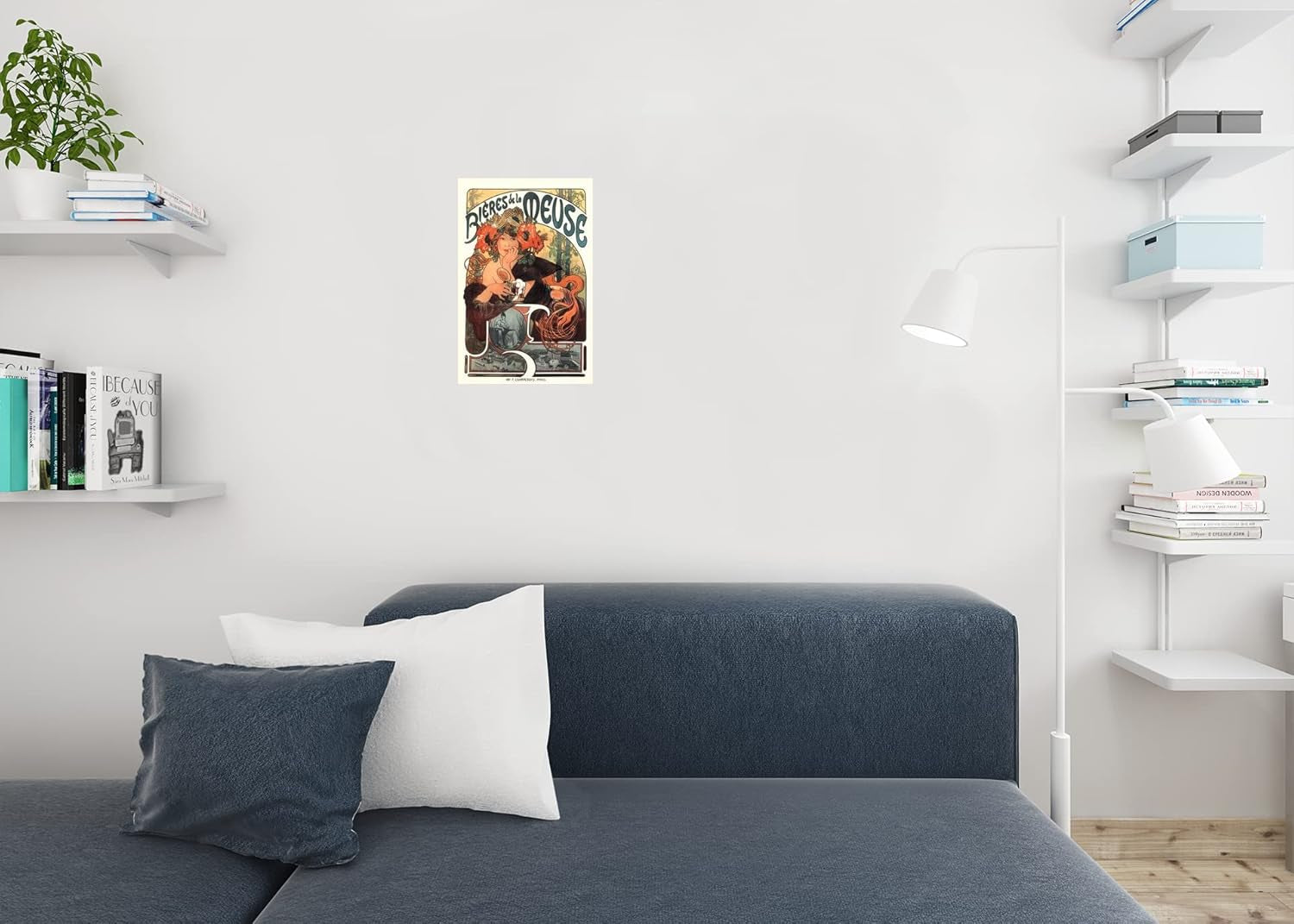 Alphonse Mucha Bieres De La Meuse Art Print Art Nouveau Vintage Beer Advertisement French France 1897 Poppies Wheat Hops Summer Seasons Cool Wall Art Print Poster 12X18