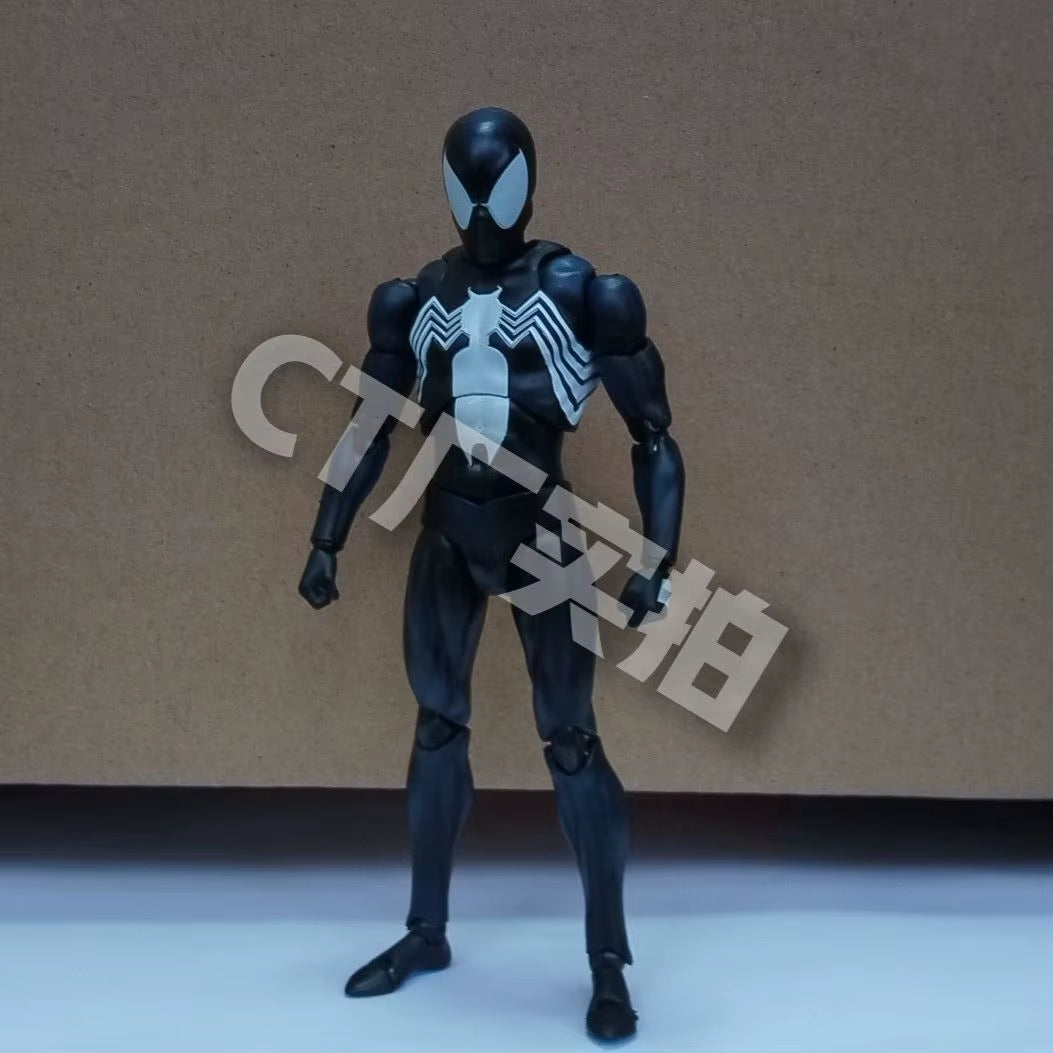 CT 1/12 the Amazing Spider-Man MAFEX 147 S.H.Figuarts Spider Man Venom Symbiotic Black Suit Anime Action Figures 6" Model Toy