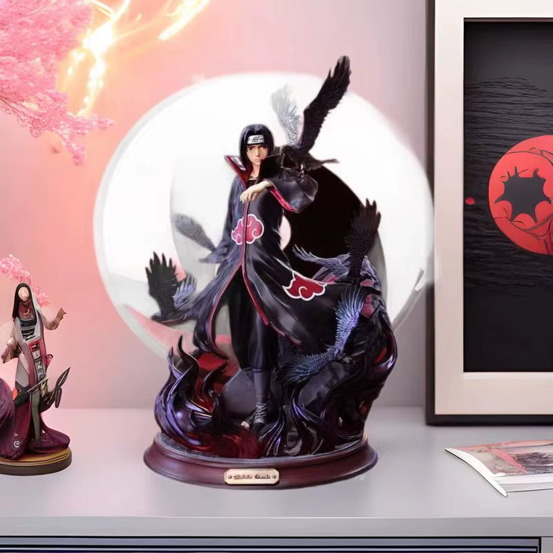 Shinobi Organization Itachi Uchiha GK Hall Edition Naruto Itachi Double-Headed Statue Premium Anime Merchandise Crows